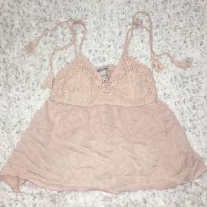 Soft pink flowy top